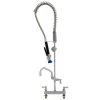 Fisher 68225 Deck Mounted Stainless Steel Pre-Rinse Faucet With 8" Centers, 36" Hose, 6" Add-On Faucet, And Wall Bracket