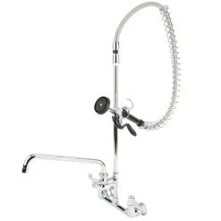 T&S Brass And Bronze Works Equip By T&S 5PR-8WWS12 Wall Mounted 35 3/4" High Pre-Rinse Faucet With 8" Adjustable Centers, Wrist Action Handles, 44" Hose, 12" Add-On Faucet, Supply Inlet Kit, And 6" Wall Bracket 8 T&S Brass And Bronze Works Equip By T&S 5PR-8WWS12 Wall Mounted 35 3/4" High Pre-Rinse Faucet With 8" Adjustable Centers, Wrist Action Handles, 44" Hose, 12" Add-On Faucet, Supply Inlet Kit, And 6" Wall Bracket -T&S Brass Shop 1476153
