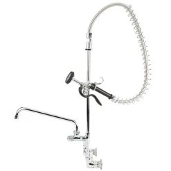 T&S Brass And Bronze Works Equip By T&S 5PR-8WWS12 Wall Mounted 35 3/4" High Pre-Rinse Faucet With 8" Adjustable Centers, Wrist Action Handles, 44" Hose, 12" Add-On Faucet, Supply Inlet Kit, And 6" Wall Bracket 9 T&S Brass And Bronze Works Equip By T&S 5PR-8WWS12 Wall Mounted 35 3/4" High Pre-Rinse Faucet With 8" Adjustable Centers, Wrist Action Handles, 44" Hose, 12" Add-On Faucet, Supply Inlet Kit, And 6" Wall Bracket -T&S Brass Shop 1476154