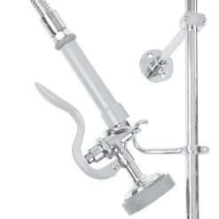 T&S Brass And Bronze Works T&S B-0133-063X EasyInstall Wall Mounted Pre-Rinse Faucet With Adjustable 8" Centers, 56" Hose, 14" Add-On Faucet, Vacuum Breaker, And 6" Wall Bracket -T&S Brass Shop 1495497