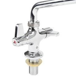 T&S Brass And Bronze Works Equip By T&S 5F-2SLX14 Single Hole Deck Mounted Faucet With 14 1/8" Swing Spout, Flex Inlets, 4.65 GPM Laminar Flow Device, Cerama Cartridges, And Lever Handles -T&S Brass Shop 1495572