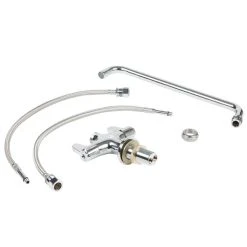 T&S Brass And Bronze Works Equip By T&S 5F-2SLX14 Single Hole Deck Mounted Faucet With 14 1/8" Swing Spout, Flex Inlets, 4.65 GPM Laminar Flow Device, Cerama Cartridges, And Lever Handles -T&S Brass Shop 1495574