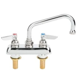 T&S Brass And Bronze Works T&S B-1110-XS Deck Mount Workboard Faucet With 4" Centers, 6" Swing Nozzle, Escutcheon, And Tailpieces -T&S Brass Shop 1496754