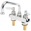 T&S Brass And Bronze Works T&S B-1110-XS Deck Mount Workboard Faucet With 4" Centers, 6" Swing Nozzle, Escutcheon, And Tailpieces -T&S Brass Shop 1496764
