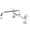 T&S Brass And Bronze Works T&S B-0221-CR Deck Mounted Pantry Faucet With 8" Adjustable Centers, 12" Swing Nozzle, And Cerama Cartridges -T&S Brass Shop 1497479