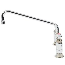 T&S Brass And Bronze Works T&S B-0221-CR Deck Mounted Pantry Faucet With 8" Adjustable Centers, 12" Swing Nozzle, And Cerama Cartridges -T&S Brass Shop 1497481
