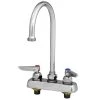 T&S Brass And Bronze Works T&S B-1110-132XF1CR Deck Mounted Workboard Faucet With 4" Centers, 2 7/8" Gooseneck Spout, 1 GPM Aerator, Cerama Cartridges, And Lever Handles -T&S Brass Shop 1500555