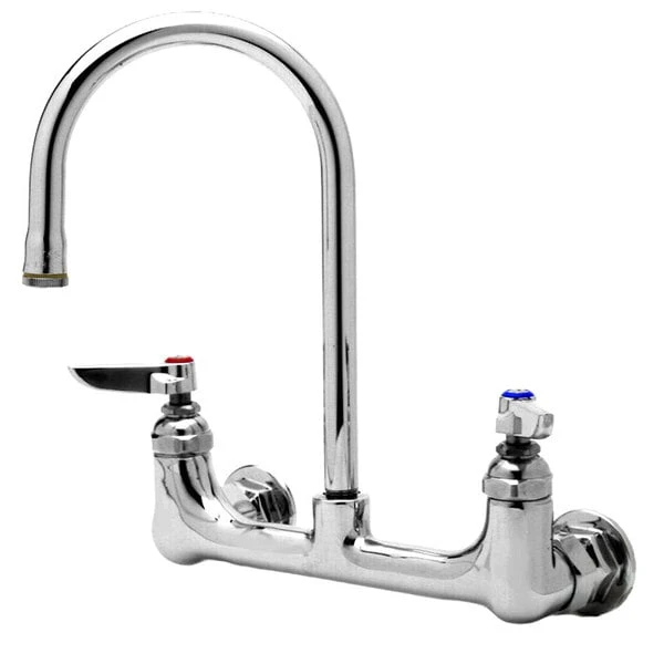 T&S Brass And Bronze Works T&S B-0331-VF035-EL Wall Mounted Pantry Faucet With 8" Centers, 5 3/4" Gooseneck Spout, .35 Non-Aerated Spray Device, Eterna Cartridges, And Lever Handles 3 T&S Brass And Bronze Works T&S B-0331-VF035-EL Wall Mounted Pantry Faucet With 8" Centers, 5 3/4" Gooseneck Spout, .35 Non-Aerated Spray Device, Eterna Cartridges, And Lever Handles
