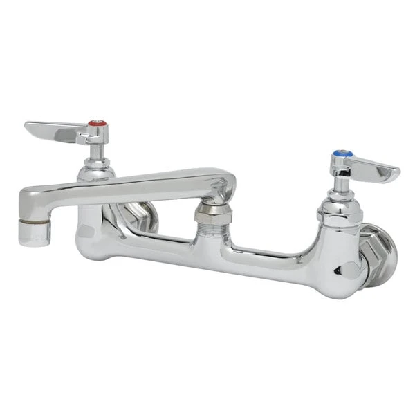 T&S Brass And Bronze Works T&S B-0230-01-QT-VR Wall Mounted Faucet With 8" Adjustable Centers, 6" Cast Swing Spout, 2.2 GPM Aerator, Eterna Cartridges, And Lever Handles 3 T&S Brass And Bronze Works T&S B-0230-01-QT-VR Wall Mounted Faucet With 8" Adjustable Centers, 6" Cast Swing Spout, 2.2 GPM Aerator, Eterna Cartridges, And Lever Handles