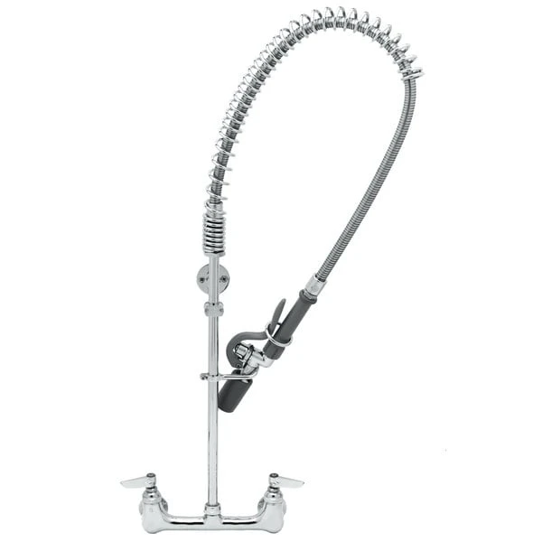 T&S Brass And Bronze Works T&S B-0133-CR-B08 EasyInstall Wall Mounted Pre-Rinse Faucet With 8" Centers, 1.07 GPM Spray Valve, Cerama Cartridges, And Lever Handles 2 T&S Brass And Bronze Works T&S B-0133-CR-B08 EasyInstall Wall Mounted Pre-Rinse Faucet With 8" Centers, 1.07 GPM Spray Valve, Cerama Cartridges, And Lever Handles
