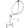 T&S Brass And Bronze Works T&S B-0177-60X-LF22 Deck Mounted Pre-Rinse Faucet With 8" Centers, 1.15 GPM Spray Valve, Eterna Cartridges, And Lever Handles -T&S Brass Shop 1533827