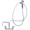T&S Brass And Bronze Works T&S B-0175-CR Wall Mounted Pre-Rinse Faucet With 8" Centers, 1.15 GPM Spray Valve, 12" Add-On Faucet, Cerama Cartridges, And Lever Handles -T&S Brass Shop 1533915