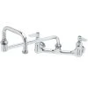 T&S Brass And Bronze Works T&S B-0230-24DJ-CR Wall Mounted Faucet With 8" Adjustable Centers, 24" Double-Jointed Swing Spout, Stream Regulator Outlet, Cerama Cartridges, And Lever Handles