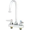 T&S Brass And Bronze Works T&S B-1141-CR Deck Mounted Workboard Faucet With 4" Centers, 5 3/4" Gooseneck Spout, 2.2 GPM Aerator, Cerama Cartridges, And Lever Handles 1 T&S Brass And Bronze Works T&S B-1141-CR Deck Mounted Workboard Faucet With 4" Centers, 5 3/4" Gooseneck Spout, 2.2 GPM Aerator, Cerama Cartridges, And Lever Handles -T&S Brass Shop 1535707