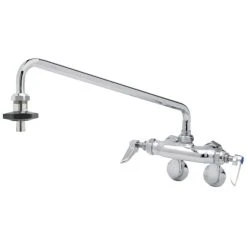 T&S Brass And Bronze Works T&S B-0235-12FS-35A Wall Mounted Faucet With 8" Adjustable Centers, 12" Double-Jointed Swing Spout, Volume Control Outlet, Cerama Cartridges, And Lever Handles