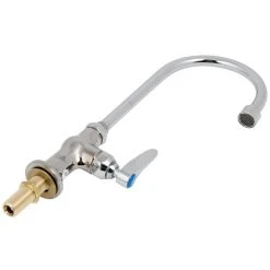T&S Brass And Bronze Works T&S B-0308-QT-VWS Deck Mounted Pantry Faucet With 5 3/4" Gooseneck Spout, 1.5 GPM Aerator, Eterna Cartridge, And Lever Handle -T&S Brass Shop 1539488