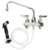 T&S Brass And Bronze Works T&S B-1171 Deck Mounted Workboard Faucet With Self-Closing Spray Valve And 4" Centers - 8" Swing Nozzle -T&S Brass Shop 1554244