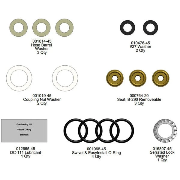 T&S Brass And Bronze Works T&S BF-PRU-RK Big-Flo Pre-Rinse Repair Kit 3 T&S Brass And Bronze Works T&S BF-PRU-RK Big-Flo Pre-Rinse Repair Kit