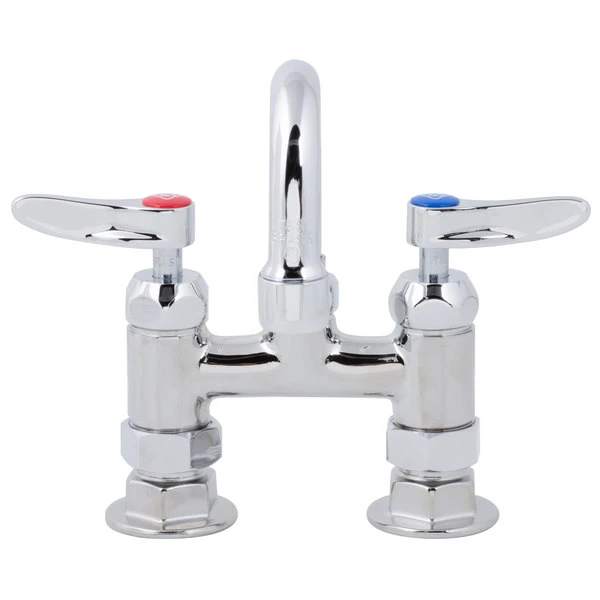 T&S Brass And Bronze Works T&S B-0227-CR-WS Deck Mounted Faucet With 4" Adjustable Centers, 8" Swing Spout, 1.5 GPM Aerator, Cerama Cartridges, And Lever Handles 4 T&S Brass And Bronze Works T&S B-0227-CR-WS Deck Mounted Faucet With 4" Adjustable Centers, 8" Swing Spout, 1.5 GPM Aerator, Cerama Cartridges, And Lever Handles - Image 2