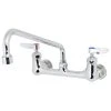 T&S Brass And Bronze Works T&S B-0231-VF22-CR Wall Mounted Faucet With 8" Adjustable Centers, 12" Swing Spout, 2.2 GPM Aerator, Cerama Cartridges, And Lever Handles
