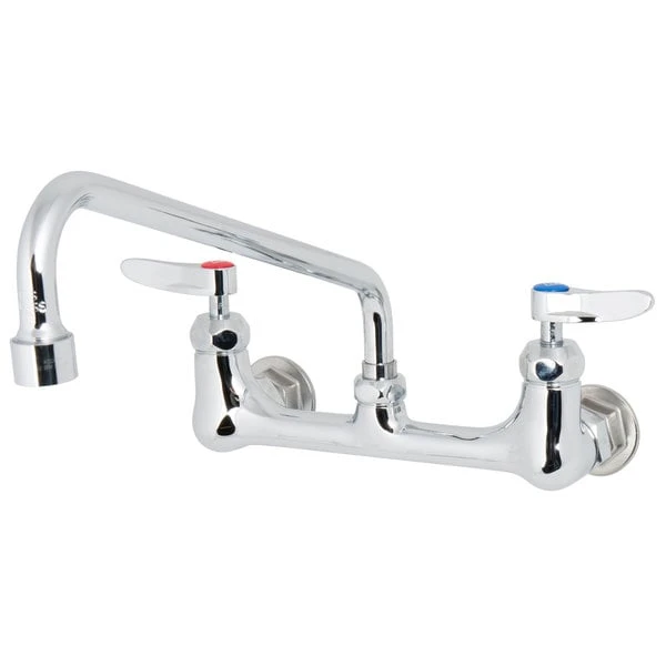 T&S Brass And Bronze Works T&S B-0231-VF22-CR Wall Mounted Faucet With 8" Adjustable Centers, 12" Swing Spout, 2.2 GPM Aerator, Cerama Cartridges, And Lever Handles 3 T&S Brass And Bronze Works T&S B-0231-VF22-CR Wall Mounted Faucet With 8" Adjustable Centers, 12" Swing Spout, 2.2 GPM Aerator, Cerama Cartridges, And Lever Handles