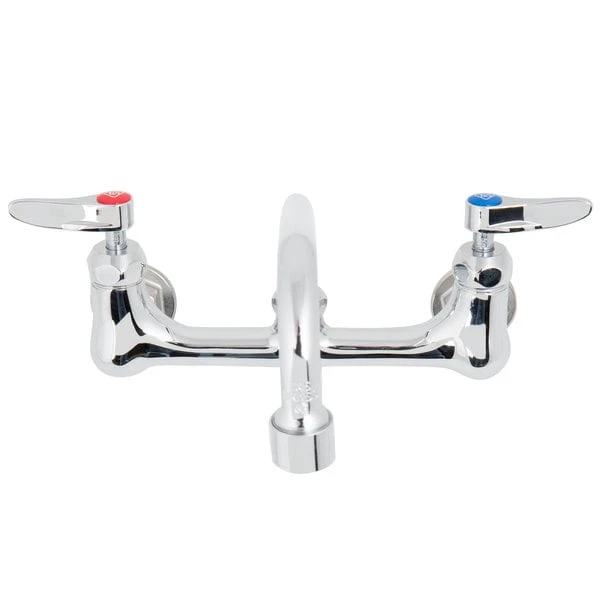 T&S Brass And Bronze Works T&S B-0231-VF22-CR Wall Mounted Faucet With 8" Adjustable Centers, 12" Swing Spout, 2.2 GPM Aerator, Cerama Cartridges, And Lever Handles 6 T&S Brass And Bronze Works T&S B-0231-VF22-CR Wall Mounted Faucet With 8" Adjustable Centers, 12" Swing Spout, 2.2 GPM Aerator, Cerama Cartridges, And Lever Handles - Image 4