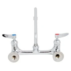 T&S Brass And Bronze Works T&S B-0231-VF22-CR Wall Mounted Faucet With 8" Adjustable Centers, 12" Swing Spout, 2.2 GPM Aerator, Cerama Cartridges, And Lever Handles 12 T&S Brass And Bronze Works T&S B-0231-VF22-CR Wall Mounted Faucet With 8" Adjustable Centers, 12" Swing Spout, 2.2 GPM Aerator, Cerama Cartridges, And Lever Handles -T&S Brass Shop 1586295