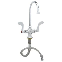 T&S Brass And Bronze Works T&S B-0300-VR4-WS Deck Mounted Pantry Faucet With 5 3/4" Gooseneck Nozzle, 1.5 GPM Aerator, Eterna Cartridges, And 4" Wrist Handles -T&S Brass Shop 1588904