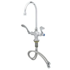 T&S Brass And Bronze Works T&S B-0300-VR4-WS Deck Mounted Pantry Faucet With 5 3/4" Gooseneck Nozzle, 1.5 GPM Aerator, Eterna Cartridges, And 4" Wrist Handles -T&S Brass Shop 1588905