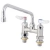 T&S Brass And Bronze Works T&S B-0225-61X-CCCR Deck Mounted Faucet With 4" Centers, 10" Swing Spout, Stream Regulator Outlet, Cerama Cartridges, And Lever Handles -T&S Brass Shop 1589382