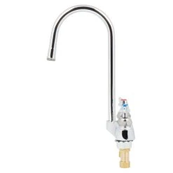 T&S Brass And Bronze Works T&S B-0874-122X-CR Deck Mounted Faucet With 4" Centers, 5 1/2" Gooseneck Spout, Stream Regulator Outlet, Cerama Cartridges, And Lever Handles -T&S Brass Shop 1589471