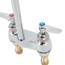 T&S Brass And Bronze Works T&S B-0874-122X-CR Deck Mounted Faucet With 4" Centers, 5 1/2" Gooseneck Spout, Stream Regulator Outlet, Cerama Cartridges, And Lever Handles -T&S Brass Shop 1589473
