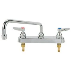 T&S Brass And Bronze Works T&S B-1134 Deck Mount Workboard Faucet With 8" Centers, 14" Swing Nozzle, Escutcheon, And Tailpieces