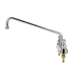 T&S Brass And Bronze Works T&S B-1134 Deck Mount Workboard Faucet With 8" Centers, 14" Swing Nozzle, Escutcheon, And Tailpieces -T&S Brass Shop 1589645