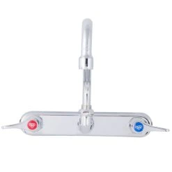 T&S Brass And Bronze Works T&S B-1128-XS-F12 Wall Mounted Workboard Faucet With 8" Centers, 12" Swing Spout, 1.2 GPM Aerator, Eterna Cartridges, And Lever Handles -T&S Brass Shop 1594404