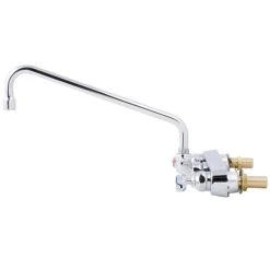 T&S Brass And Bronze Works T&S B-1128-XS-F12 Wall Mounted Workboard Faucet With 8" Centers, 12" Swing Spout, 1.2 GPM Aerator, Eterna Cartridges, And Lever Handles -T&S Brass Shop 1594407