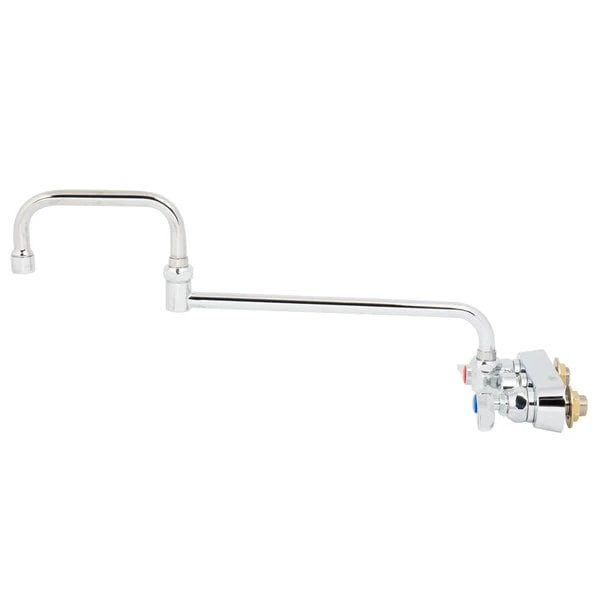 T&S Brass And Bronze Works T&S B-1136-CR Wall Mounted Workboard Faucet With 4" Centers, 18" Double-Jointed Swing Spout, 2.2 GPM Aerator, Cerama Cartridges, And Lever Handles 6 T&S Brass And Bronze Works T&S B-1136-CR Wall Mounted Workboard Faucet With 4" Centers, 18" Double-Jointed Swing Spout, 2.2 GPM Aerator, Cerama Cartridges, And Lever Handles - Image 4