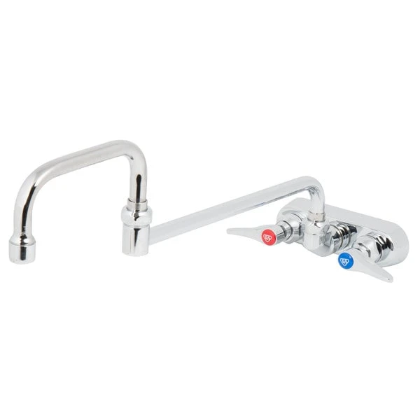 T&S Brass And Bronze Works T&S B-1136-CR Wall Mounted Workboard Faucet With 4" Centers, 18" Double-Jointed Swing Spout, 2.2 GPM Aerator, Cerama Cartridges, And Lever Handles 3 T&S Brass And Bronze Works T&S B-1136-CR Wall Mounted Workboard Faucet With 4" Centers, 18" Double-Jointed Swing Spout, 2.2 GPM Aerator, Cerama Cartridges, And Lever Handles
