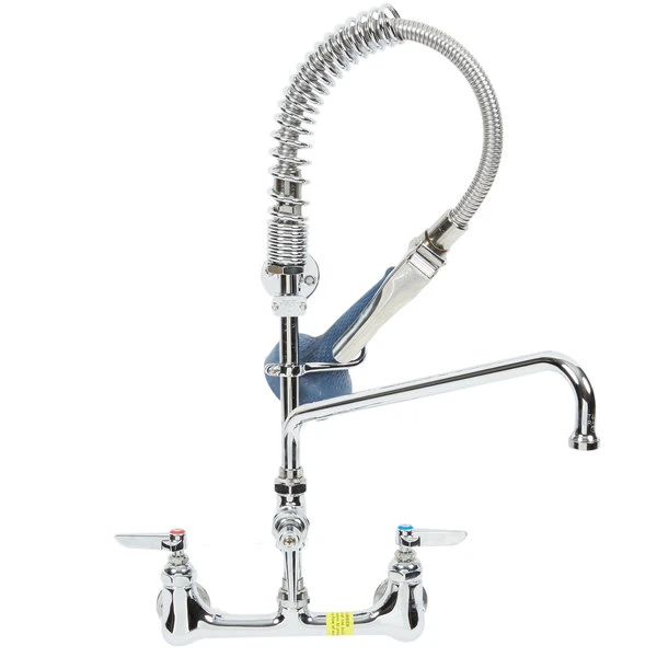 T&S Brass And Bronze Works T&S MPR-2DLN-08-CRS Low Profile Deck Mounted Pre-Rinse Faucet With 8" Centers, 24" Hose, 1.07 GPM Spray Valve, Swivel, 8" Add-On Faucet, And Wall Bracket 3 T&S Brass And Bronze Works T&S MPR-2DLN-08-CRS Low Profile Deck Mounted Pre-Rinse Faucet With 8" Centers, 24" Hose, 1.07 GPM Spray Valve, Swivel, 8" Add-On Faucet, And Wall Bracket