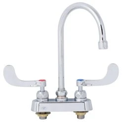 T&S Brass And Bronze Works T&S B-1141-04-CR Deck Mounted Workboard Faucet With 4" Centers, 5 3/4" Gooseneck Spout, 2.2 GPM Aerator, Cerama Cartridges, And Wrist Handles 10 T&S Brass And Bronze Works T&S B-1141-04-CR Deck Mounted Workboard Faucet With 4" Centers, 5 3/4" Gooseneck Spout, 2.2 GPM Aerator, Cerama Cartridges, And Wrist Handles -T&S Brass Shop 1598902