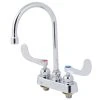T&S Brass And Bronze Works T&S B-1141-04-CR Deck Mounted Workboard Faucet With 4" Centers, 5 3/4" Gooseneck Spout, 2.2 GPM Aerator, Cerama Cartridges, And Wrist Handles