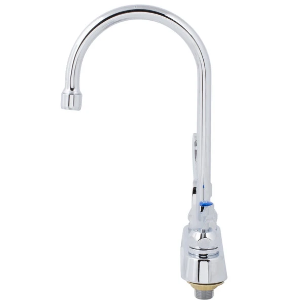 T&S Brass And Bronze Works T&S B-1141-04-CR Deck Mounted Workboard Faucet With 4" Centers, 5 3/4" Gooseneck Spout, 2.2 GPM Aerator, Cerama Cartridges, And Wrist Handles 6 T&S Brass And Bronze Works T&S B-1141-04-CR Deck Mounted Workboard Faucet With 4" Centers, 5 3/4" Gooseneck Spout, 2.2 GPM Aerator, Cerama Cartridges, And Wrist Handles - Image 4