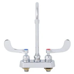 T&S Brass And Bronze Works T&S B-1141-04-CR Deck Mounted Workboard Faucet With 4" Centers, 5 3/4" Gooseneck Spout, 2.2 GPM Aerator, Cerama Cartridges, And Wrist Handles 12 T&S Brass And Bronze Works T&S B-1141-04-CR Deck Mounted Workboard Faucet With 4" Centers, 5 3/4" Gooseneck Spout, 2.2 GPM Aerator, Cerama Cartridges, And Wrist Handles -T&S Brass Shop 1598905