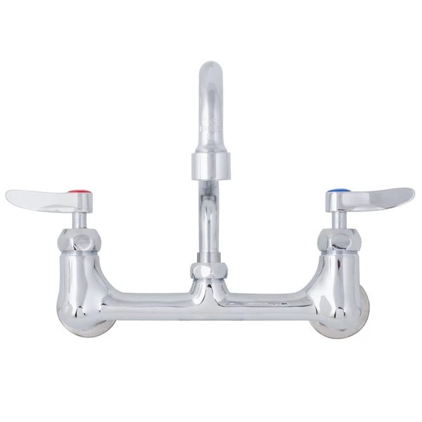 T&S Brass And Bronze Works T&S B-2342-VF22-CR Wall Mounted Faucet With 8" Adjustable Centers, 10" Swing Spout, 2.2 GPM Aerator, Cerama Cartridges, And Lever Handles 4 T&S Brass And Bronze Works T&S B-2342-VF22-CR Wall Mounted Faucet With 8" Adjustable Centers, 10" Swing Spout, 2.2 GPM Aerator, Cerama Cartridges, And Lever Handles - Image 2