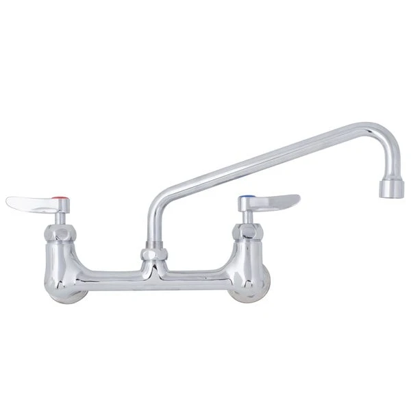 T&S Brass And Bronze Works T&S B-2342-VF22-CR Wall Mounted Faucet With 8" Adjustable Centers, 10" Swing Spout, 2.2 GPM Aerator, Cerama Cartridges, And Lever Handles 5 T&S Brass And Bronze Works T&S B-2342-VF22-CR Wall Mounted Faucet With 8" Adjustable Centers, 10" Swing Spout, 2.2 GPM Aerator, Cerama Cartridges, And Lever Handles - Image 3