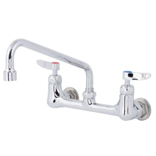 T&S Brass And Bronze Works T&S B-2342-VF22-CR Wall Mounted Faucet With 8" Adjustable Centers, 10" Swing Spout, 2.2 GPM Aerator, Cerama Cartridges, And Lever Handles 3 T&S Brass And Bronze Works T&S B-2342-VF22-CR Wall Mounted Faucet With 8" Adjustable Centers, 10" Swing Spout, 2.2 GPM Aerator, Cerama Cartridges, And Lever Handles