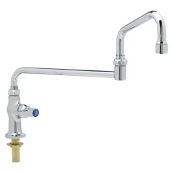 T&S Brass And Bronze Works T&S B-0255-18DJX-CR Deck Mounted Single Hole Faucet With 18" Double-Jointed Swing Spout, Stream Regulator Outlet, Cerama Cartridges, And Lever Handle -T&S Brass Shop 1606721
