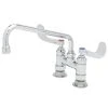 T&S Brass And Bronze Works T&S B-0226-WH4 Deck Mounted Pantry Faucet With 4" Adjustable Centers, 10" Swing Nozzle, Eterna Cartridges, And 4" Wrist Handles
