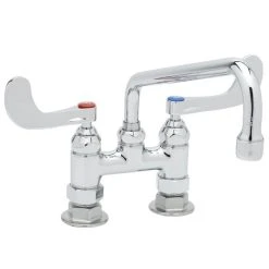 T&S Brass And Bronze Works T&S B-0226-WH4 Deck Mounted Pantry Faucet With 4" Adjustable Centers, 10" Swing Nozzle, Eterna Cartridges, And 4" Wrist Handles -T&S Brass Shop 1606813