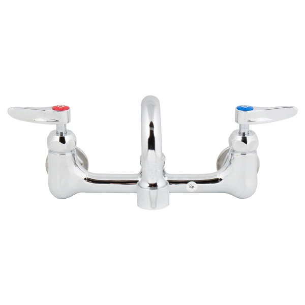 T&S Brass And Bronze Works T&S B-2299-VF22-CR Wall Mounted Faucet With 8" Adjustable Centers, 14" Swing Spout, 2.2 GPM Aerator, Cerama Cartridges, And Lever Handles 4 T&S Brass And Bronze Works T&S B-2299-VF22-CR Wall Mounted Faucet With 8" Adjustable Centers, 14" Swing Spout, 2.2 GPM Aerator, Cerama Cartridges, And Lever Handles - Image 2